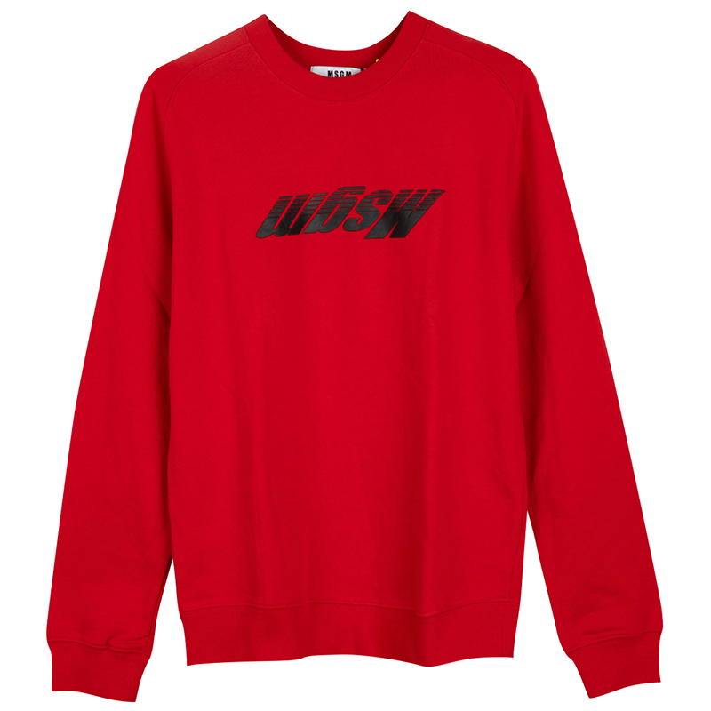 MSGM Logo Crewneck Long Sleeve Sweatshirt Red - 2640MM91-195299-18