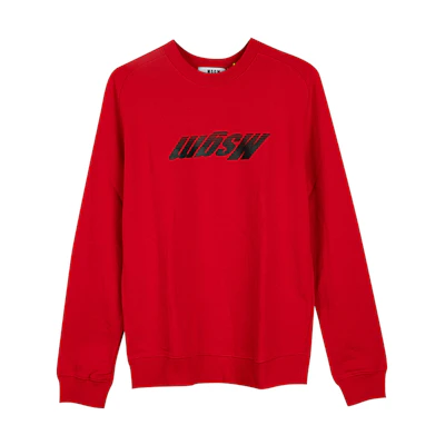 MSGM Logo Crewneck Long Sleeve Sweatshirt Red - 2640MM91-195299-18