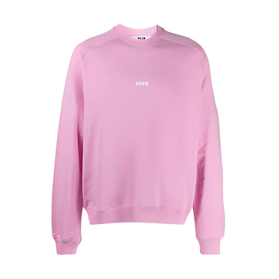 MSGM Logo Crewneck Pink Long Sleeve Sweatshirt for Men 3040MM69217099-12
