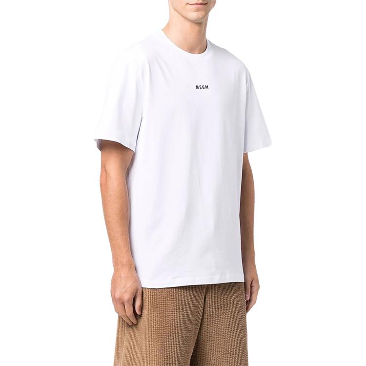 MSGM Logo Crewneck Short Sleeve T-Shirt Mens 2000MM50-0200002-01