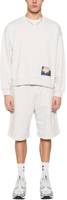 MSGM 로고 그래픽 프린트 패치워크 스웻셔츠 유니섹스 오프 화이트 3646MM01247299-20 Lookbook MSGM 로고 그래픽 프린트 패치워크 스웻셔츠 유니섹스 오프 화이트 3646MM01247299-20