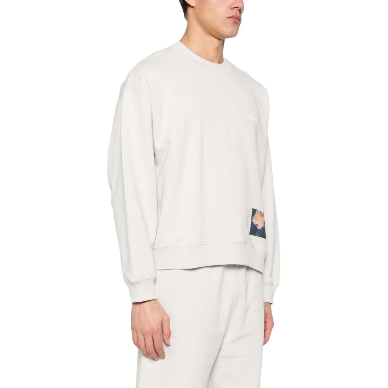 Purchase MSGM 로고 그래픽 프린트 패치워크 스웻셔츠 유니섹스 오프 화이트 3646MM01247299-20