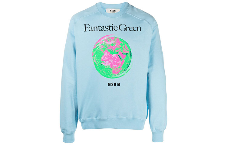 MSGM Logo Letter Print Sweatshirt Blue - 3040MM17321711982