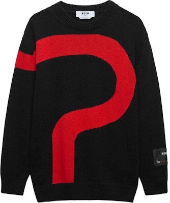 MSGM 로고 패치 크루넥 오버사이즈 롱 슬리브 니트 스웨터 블랙. 3740MM218247593-BLACK Order MSGM 로고 패치 크루넥 오버사이즈 롱 슬리브 니트 스웨터 블랙. 3740MM218247593-BLACK