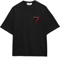 MSGM Logo Patch Crewneck Short Sleeve T-Shirt Men Black 3740MM134247513-BLACK MSGM Logo Patch Crewneck Short Sleeve T-Shirt Men Black 3740MM134247513-BLACK