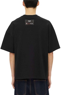 Camiseta Negra de Hombre MSGM Logo Patch de Manga Corta y Cuello Redondo 3740MM134247513-BLACK Shop Camiseta Negra de Hombre MSGM Logo Patch de Manga Corta y Cuello Redondo 3740MM134247513-BLACK