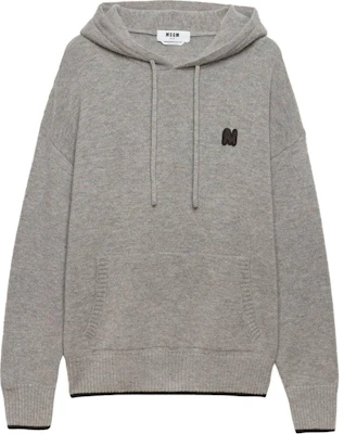 MSGM徽标贴布男士浅灰色宽肩抽绳连帽衫 3740MM200247790-GREY Buy MSGM徽标贴布男士浅灰色宽肩抽绳连帽衫 3740MM200247790-GREY