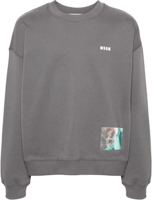 MSGM Logo Print Appliqué Detail Sweatshirt Unisex Rock Gray 3646MM01247299-98 Buy MSGM Logo Print Appliqué Detail Sweatshirt Unisex Rock Gray 3646MM01247299-98