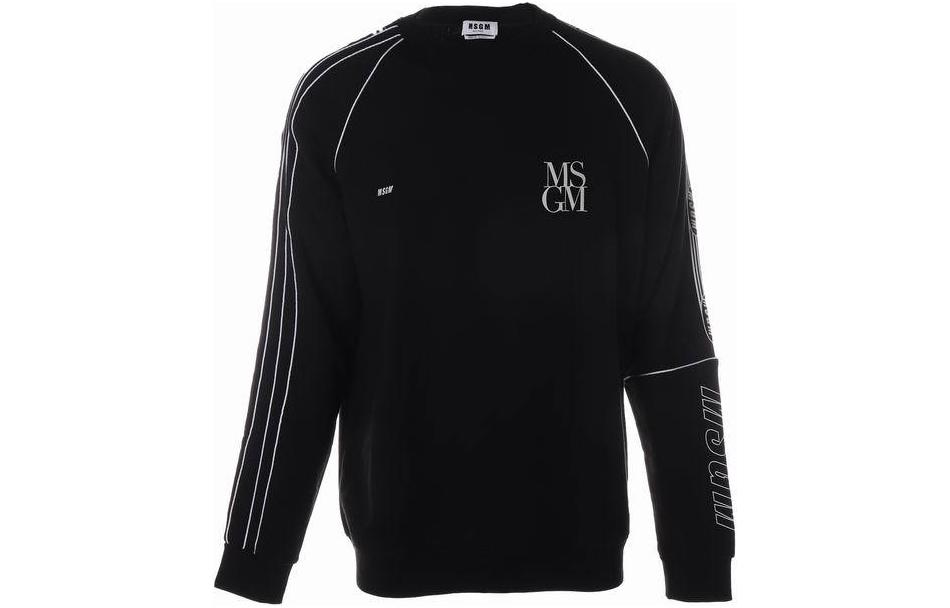 MSGM Logo Print Casual Crewneck Long Sleeve Sweatshirt Black () 2840MM70-207099-99