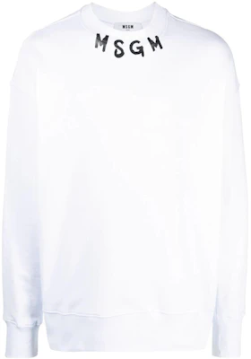 MSGM 白色長袖 logo印花棉質圓領套頭衫 3540MM116237799-WHITE Order MSGM 白色長袖 logo印花棉質圓領套頭衫 3540MM116237799-WHITE