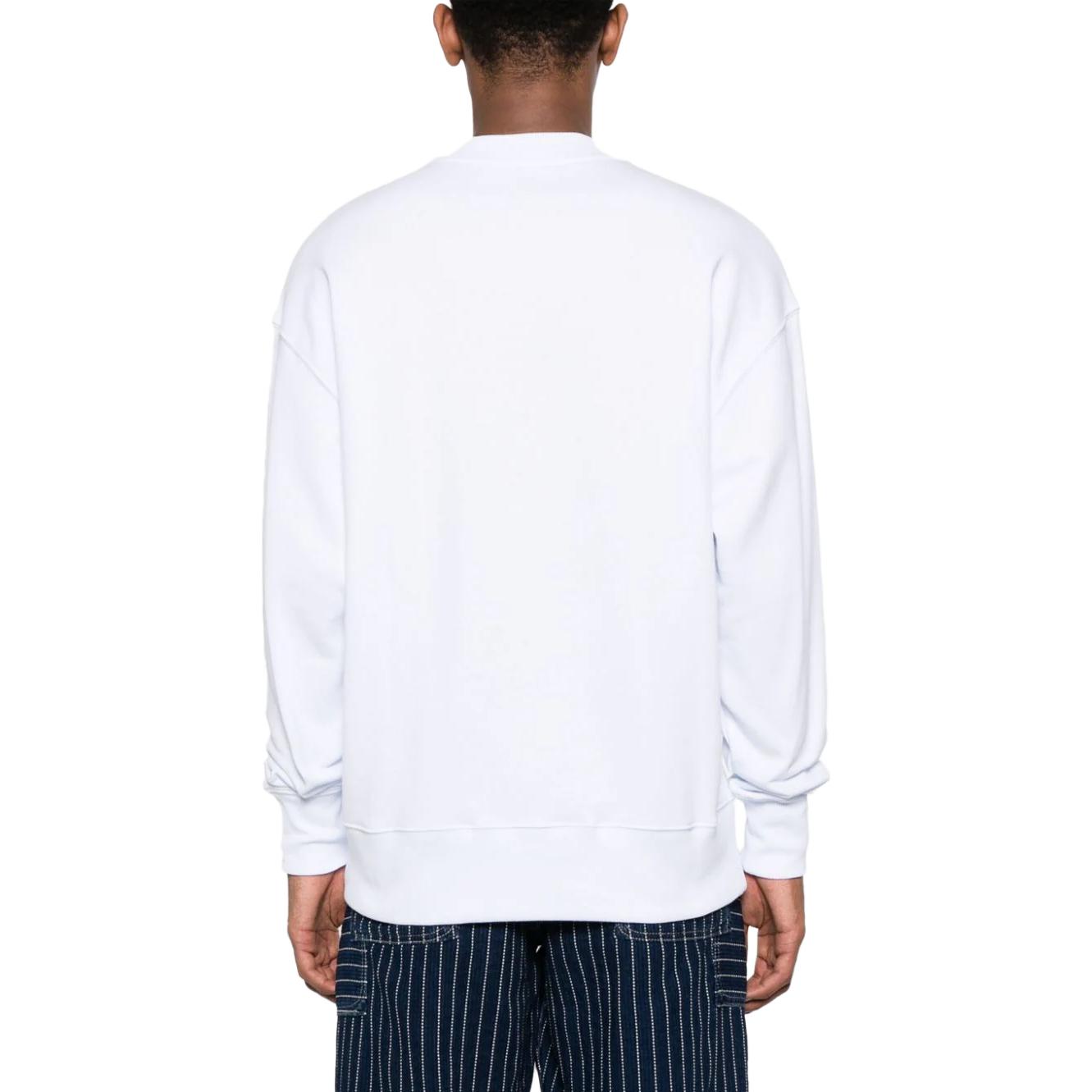 Purchase MSGM 白色長袖 logo印花棉質圓領套頭衫 3540MM116237799-WHITE