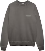 MSGM Logo Print Crewneck Drop Shoulder Sweatshirt Grey - 3740MM116247587-GREY MSGM Logo Print Crewneck Drop Shoulder Sweatshirt Grey - 3740MM116247587-GREY