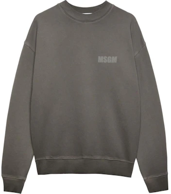 MSGM Logo Print Crewneck Drop Shoulder Sweatshirt Grey - 3740MM116247587-GREY Buy MSGM Logo Print Crewneck Drop Shoulder Sweatshirt Grey - 3740MM116247587-GREY