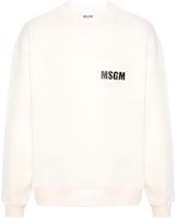 MSGM Logo Print Crewneck Oversized Long Sleeve Sweatshirt Vanilla White. 3640MM129247001-WHITE MSGM Logo Print Crewneck Oversized Long Sleeve Sweatshirt Vanilla White. 3640MM129247001-WHITE
