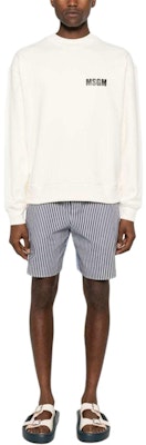 MSGM 로고 프린트 오버핏 크루넥 긴팔 맨투맨 바닐라 화이트. 3640MM129247001-WHITE Lookbook MSGM 로고 프린트 오버핏 크루넥 긴팔 맨투맨 바닐라 화이트. 3640MM129247001-WHITE