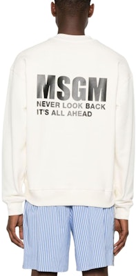 MSGM 로고 프린트 오버핏 크루넥 긴팔 맨투맨 바닐라 화이트. 3640MM129247001-WHITE Shop MSGM 로고 프린트 오버핏 크루넥 긴팔 맨투맨 바닐라 화이트. 3640MM129247001-WHITE