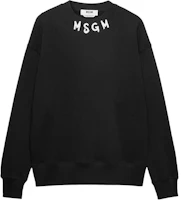 MSGM Logo Print Crewneck Oversized Sweatshirt Men’s Black 3740MM103247799-BLACK MSGM Logo Print Crewneck Oversized Sweatshirt Men’s Black 3740MM103247799-BLACK