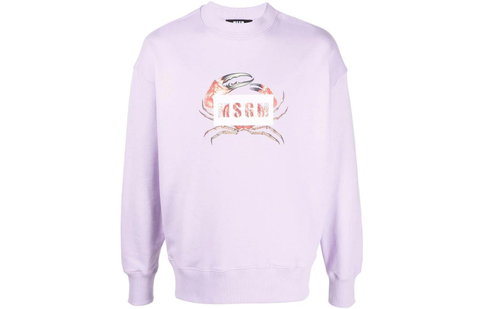 MSGM Logo Print Crewneck Pullover Sweatshirt 3240MM10322729970