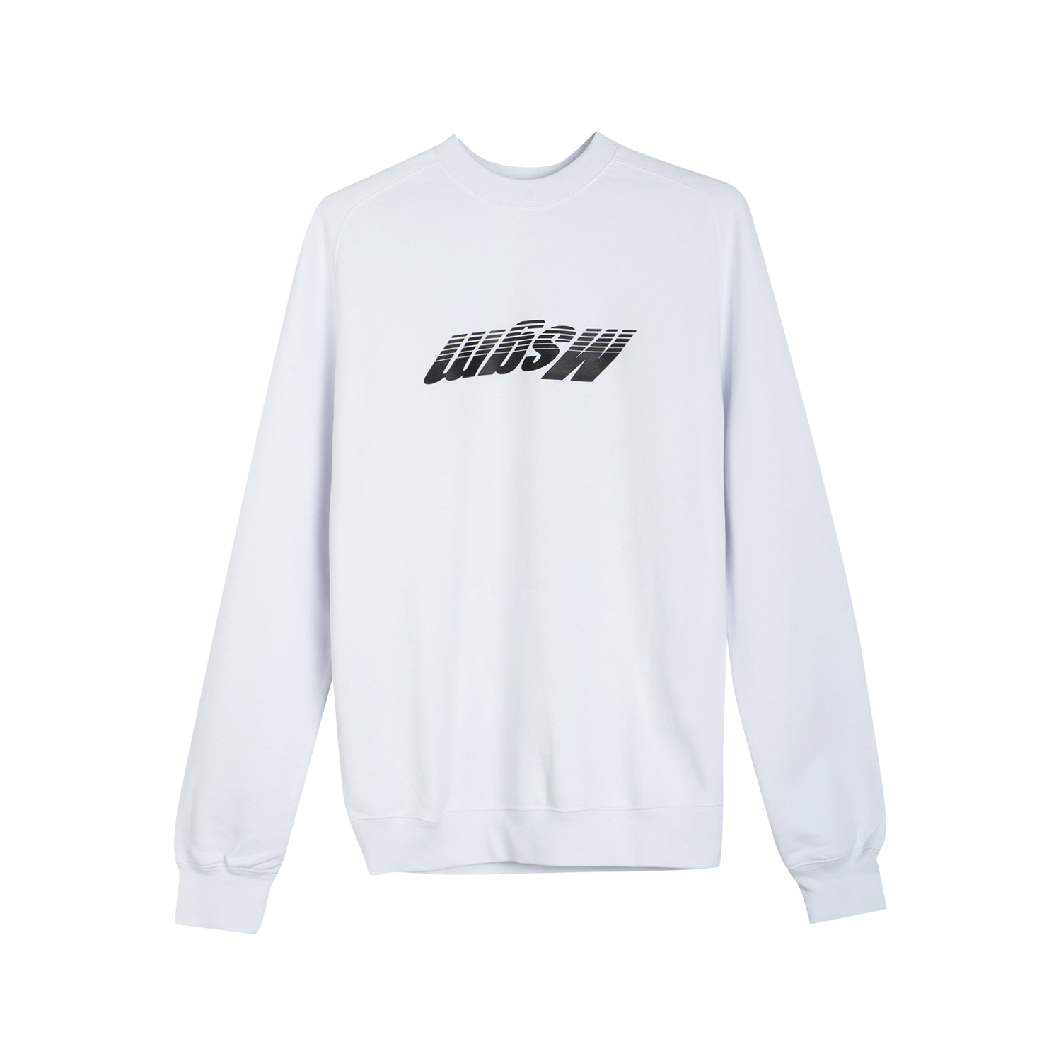 MSGM Logo Print Crewneck Sweatshirt Unisex White 2740MM91-195799-01