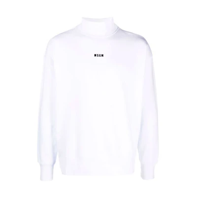 MSGM Logo Print High-Neck Pullover Sweatshirt White () 2000MM508200000-01
