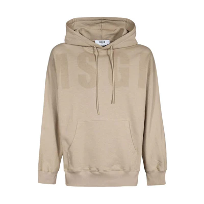 MSGM Logo Print Hoodie Beige - Long Sleeve 3540MM109-237799-23