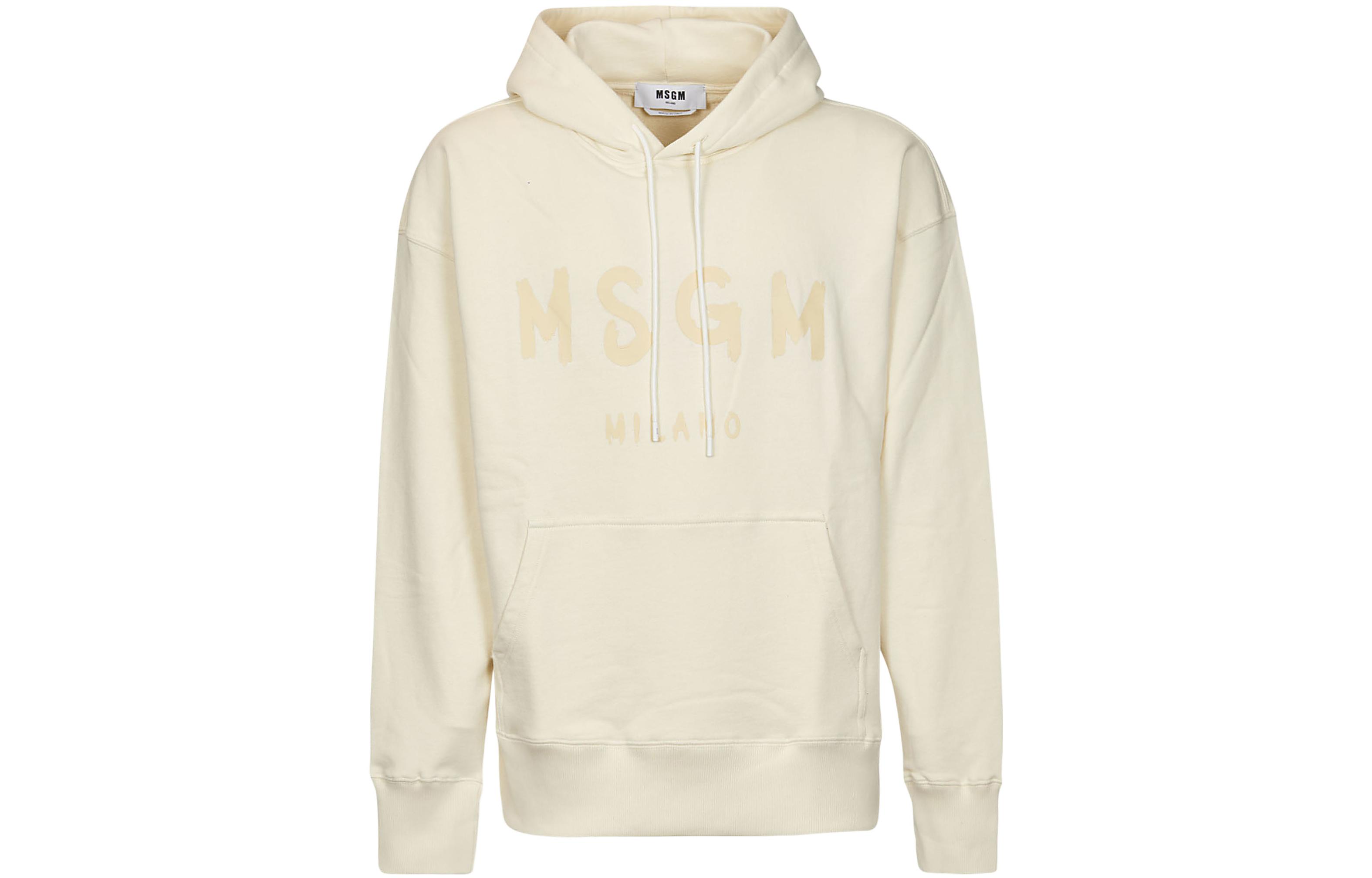 MSGM Logo Print Hoodie Yellow () 3240MM515227299-03