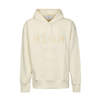 MSGM Logo Print Hoodie Yellow () 3240MM515227299-03
