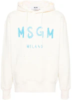 MSGM Logo Print Oversized Hoodie Men’s Beige 3640MM515247000-02 MSGM Logo Print Oversized Hoodie Men’s Beige 3640MM515247000-02