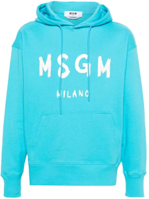 MSGM 男士浅蓝色宽松款Logo印花连帽衫 3640MM515247000-84 Buy MSGM 男士浅蓝色宽松款Logo印花连帽衫 3640MM515247000-84