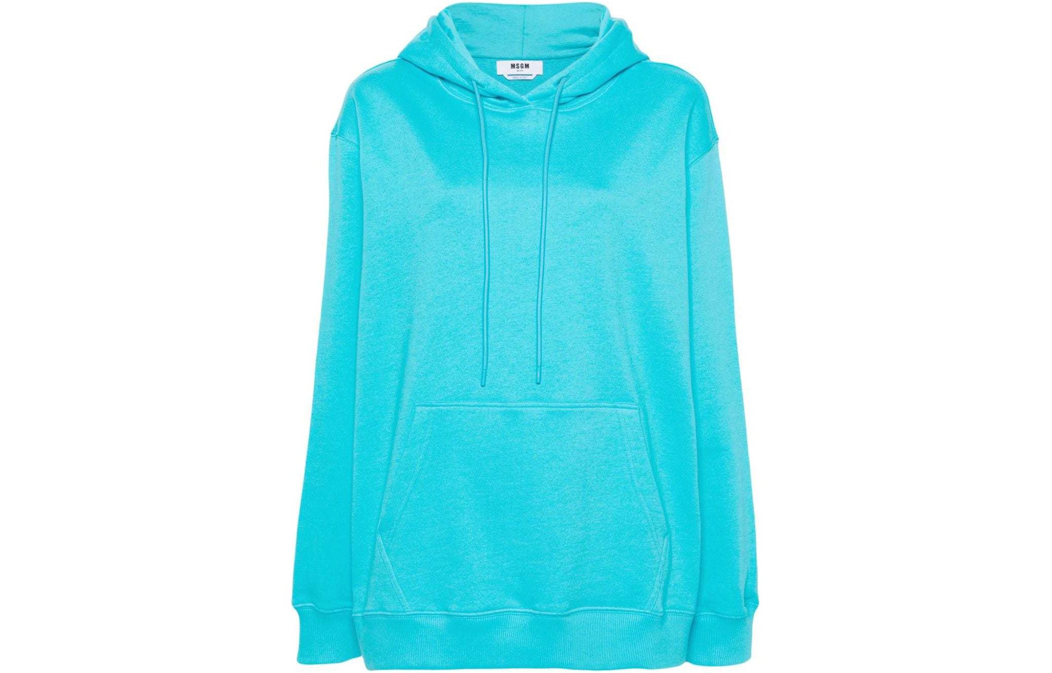 MSGM Logo Print Oversized Hoodie Men’s Sky Blue 3641MDM535247000-BLUE