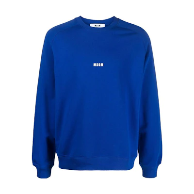 MSGM Logo Print Raglan Crewneck Sweatshirt Blue () 3540MM503237799-BLUE