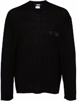 MSGM Logo Print Straight Hem Sweatshirt Black 3740MM198247594-BLACK MSGM Logo Print Straight Hem Sweatshirt Black 3740MM198247594-BLACK