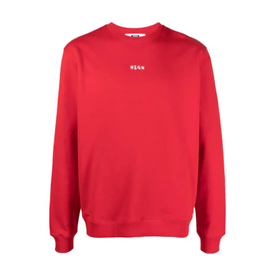 MSGM Logo Printed Cotton Sweatshirt Red - 3540MM551237799-RED