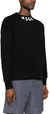 MSGM 標誌印花圓領寬肩衛衣 黑色 3640MM119247000-99 Purchase MSGM 標誌印花圓領寬肩衛衣 黑色 3640MM119247000-99