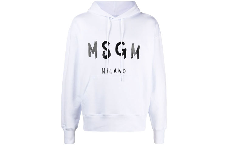 MSGM Logo Printed Long-Sleeve Pullover Sweatshirt White 3040MM188217099-01