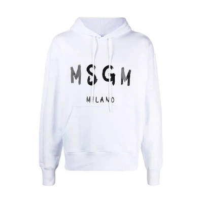 MSGM Logo Printed Long-Sleeve Pullover Sweatshirt White 3040MM188217099-01