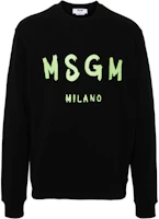 MSGM Logo Printed Long-Sleeve Sweatshirt Black Mens 3740MM513247799-BLACK MSGM Logo Printed Long-Sleeve Sweatshirt Black Mens 3740MM513247799-BLACK