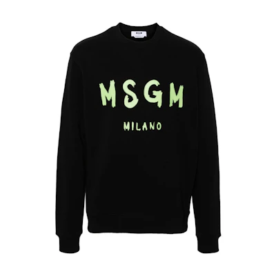 MSGM Logo Printed Long-Sleeve Sweatshirt Black Mens 3740MM513247799-BLACK