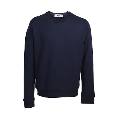 MSGM Logo Printed Loose Fit Sweatshirt Navy Blue 2340MM84-174778-88