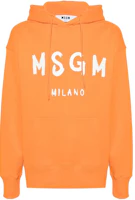 MSGM Logo Printed Oversized Hoodie Menswear in Pumpkin Orange 3640MM515247000-10 MSGM Logo Printed Oversized Hoodie Menswear in Pumpkin Orange 3640MM515247000-10
