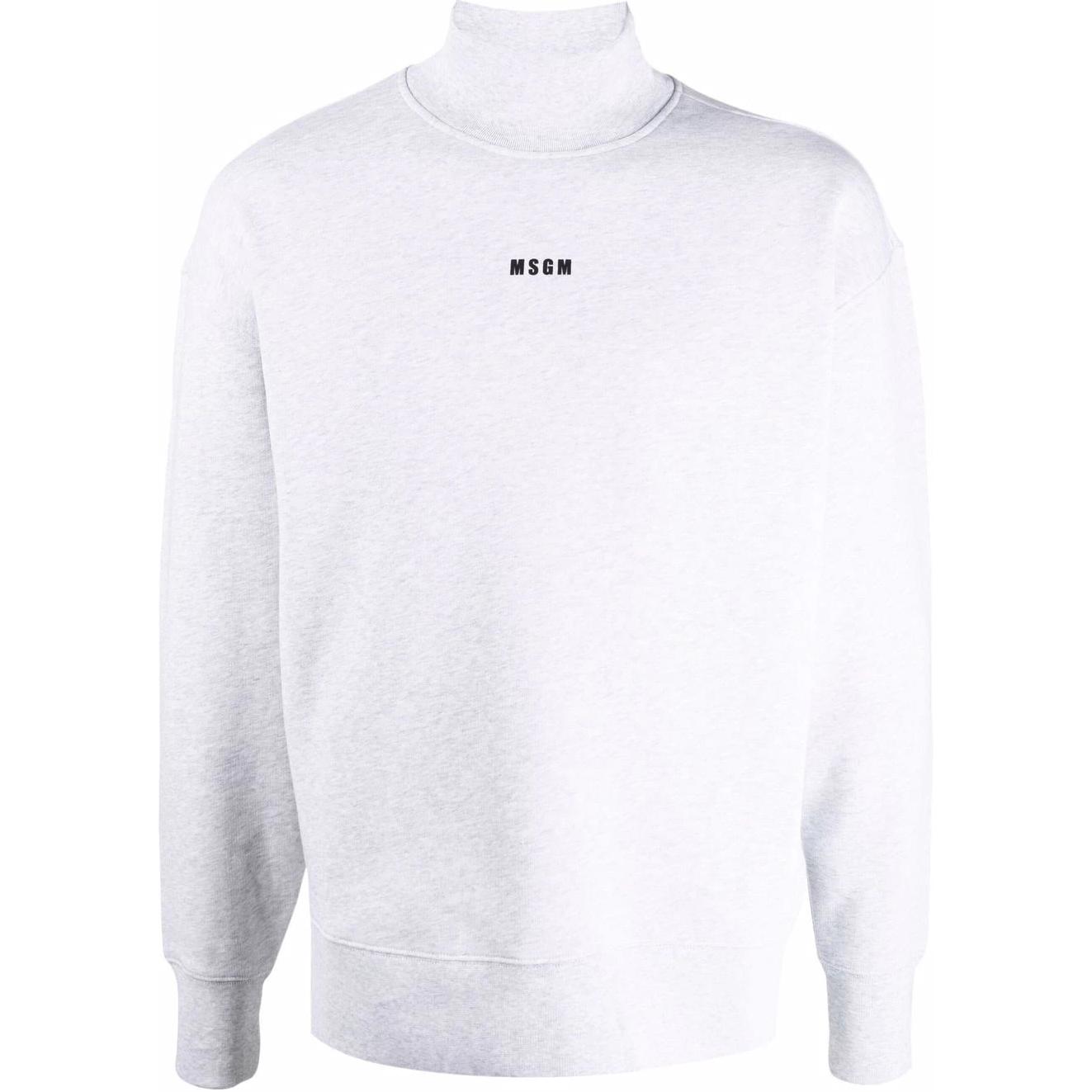 MSGM Logo Printed Oversized Long-Sleeve Sweatshirt Men’s Grey 2000MM508200004-GREY