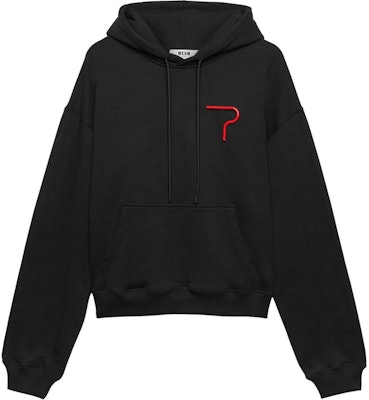 Sudadera con Capucha Negra Oversize Hombre MSGM Logo Tape Appliqué. 3740MM133247795-BLACK Order Sudadera con Capucha Negra Oversize Hombre MSGM Logo Tape Appliqué. 3740MM133247795-BLACK