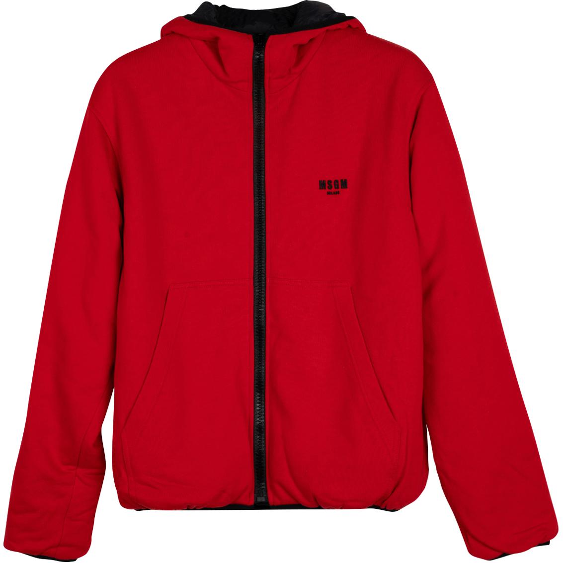 MSGM Logo Zip-Up Jacket Men’s Red Long Sleeve 2940MH23RX207511-99