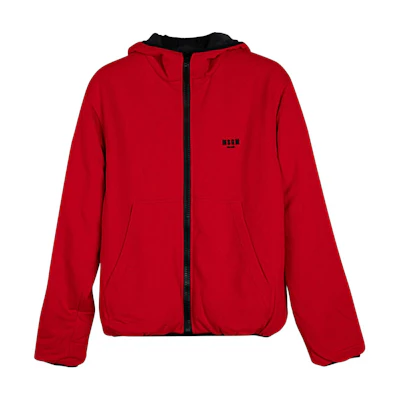 MSGM Logo Zip-Up Jacket Men’s Red Long Sleeve 2940MH23RX207511-99