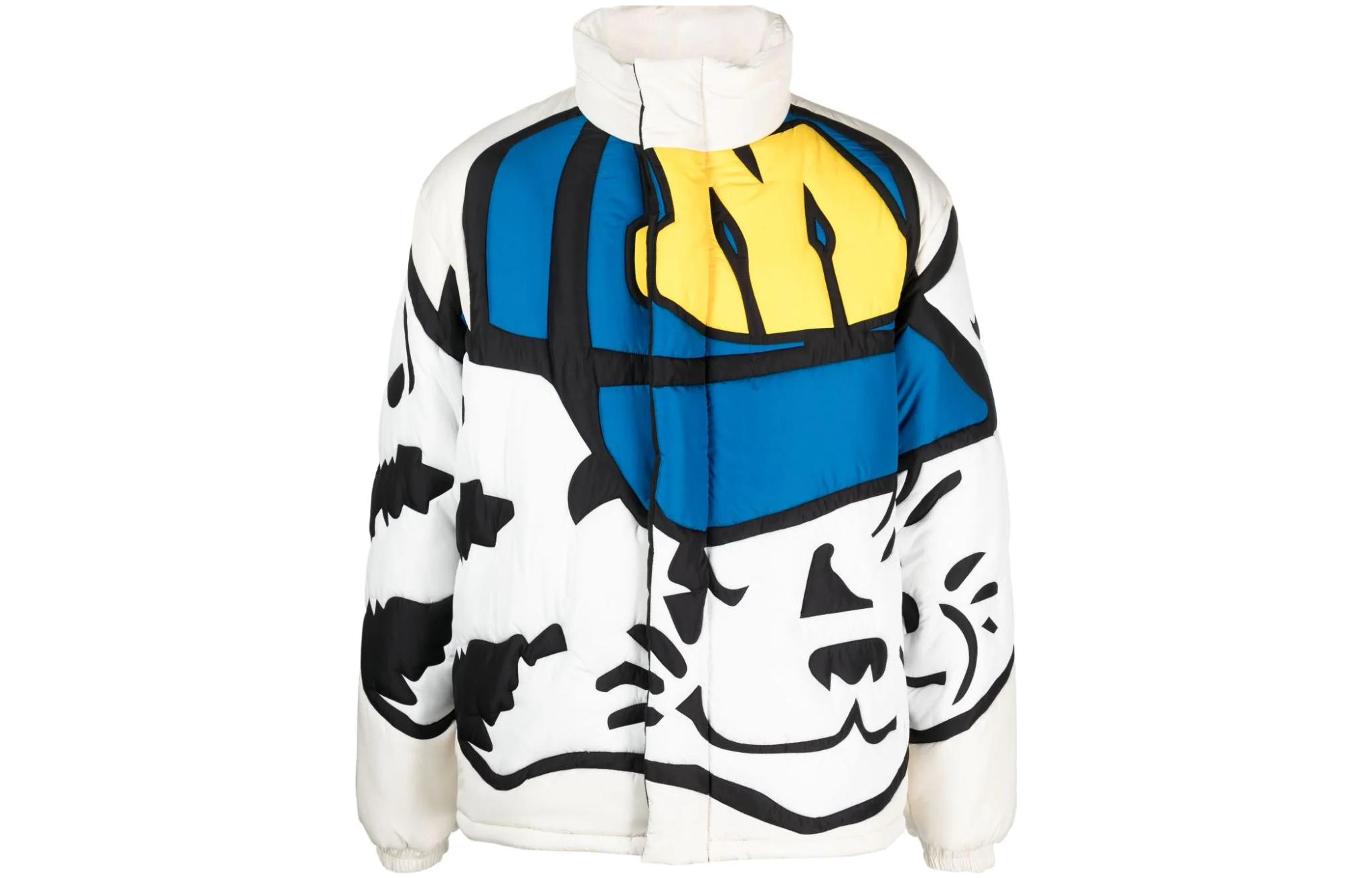 MSGM Mascot Print Stand Collar Zip Jacket White () 3540MH23S237522-WHITE