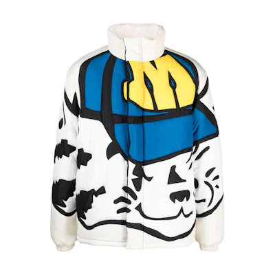 MSGM Mascot Print Stand Collar Zip Jacket White () 3540MH23S237522-WHITE