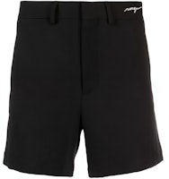 MSGM Men’s Black Mid-Rise Logo Embroidered Casual Shorts. 3640MB04247010-99 MSGM Men’s Black Mid-Rise Logo Embroidered Casual Shorts. 3640MB04247010-99