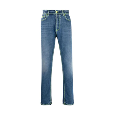 MSGM Mid-Rise Straight Jeans Blue Denim. 3240MP59L227276-88