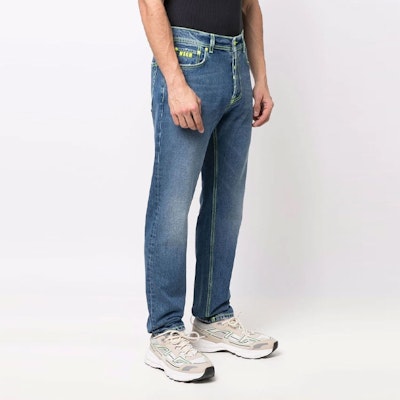 MSGM 미드라이즈 스트레이트 진 블루 데님. 3240MP59L227276-88 Purchase MSGM 미드라이즈 스트레이트 진 블루 데님. 3240MP59L227276-88