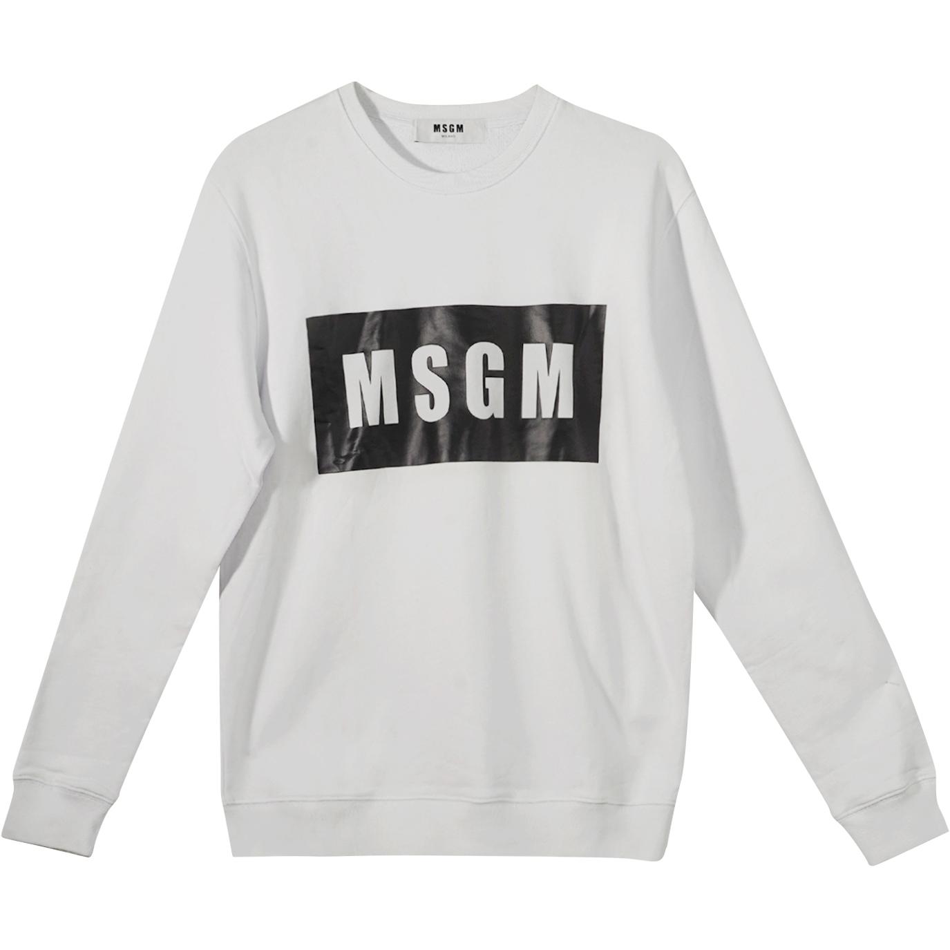 MSGM Oversized Letter Crewneck Sweatshirt Unisex White 2740MM68195799-01